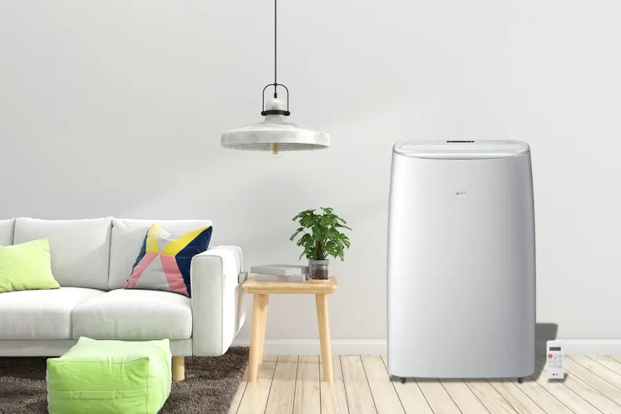 LG LP1419IVSM portable air conditioner with 14,000 BTU cooling capacity and Wi-Fi enabled smart control