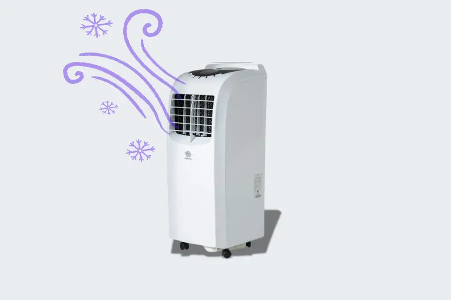 AireMax portable air conditioner with 12,000 BTU cooling capacity and eco-friendly refrigerant