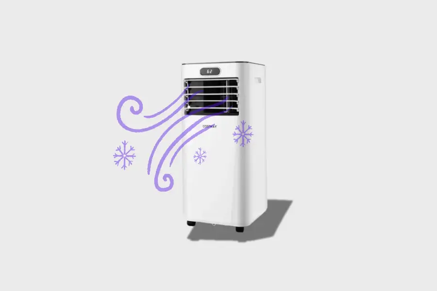 Costway portable air conditioner with 8,000 BTU cooling capacity and fan mode