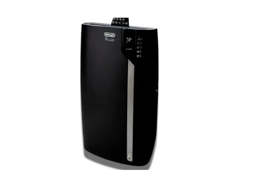 DeLonghi Pinguino PACEX390LVYN portable air conditioner with 14,000 BTU cooling capacity and Real Feel technology